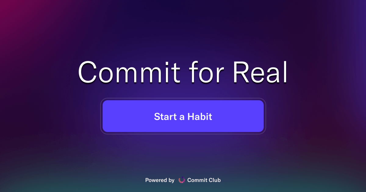 Commit for real.