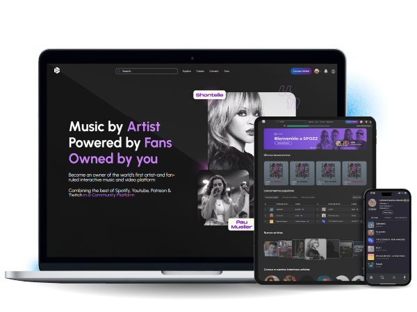 Spozz Music App Screen Visualization